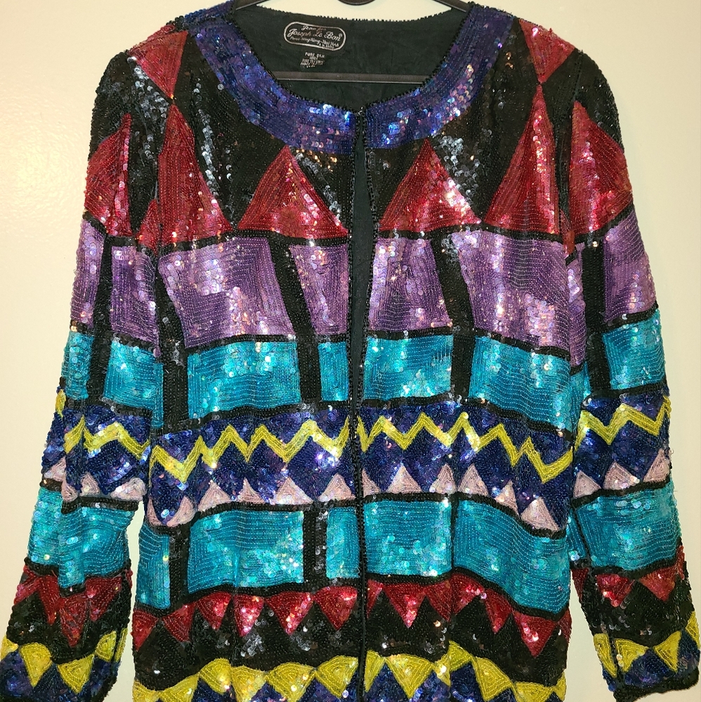 Vintage Joseph Le Bon Sequin On 100% Pure Silk Jacket